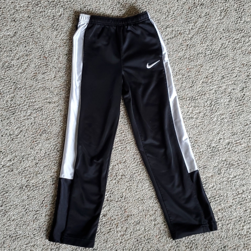Nike black with white stripes pants boys size 7